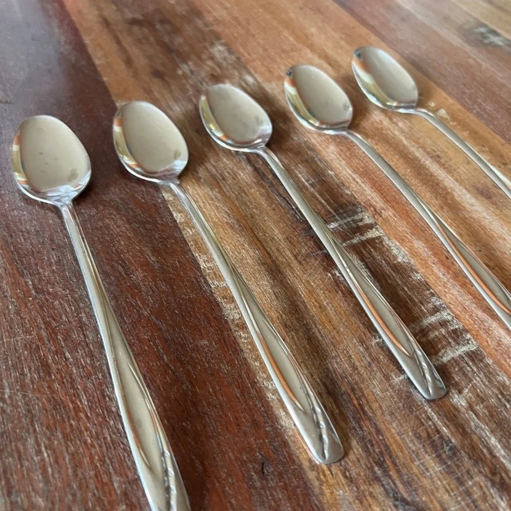 Rogers International Iced Tea Spoons - Set of 5 - Stainless Steel - MCM